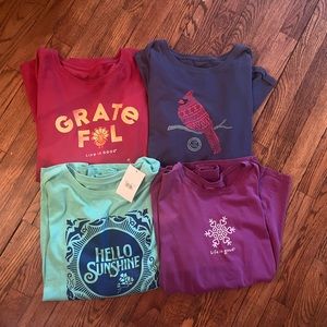 Ladies Long Sleeve Life is Good Tshirts .. Size medium